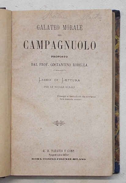 Galateo morale del campagnuolo. Unito a: Enrichetto, ovvero il galateo …