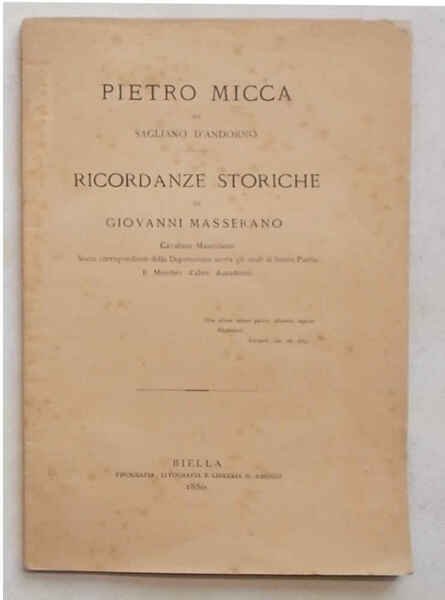 Pietro Micca da Sagliano d'Andorno. Ricordanze storiche. | Immagine Gallery 1