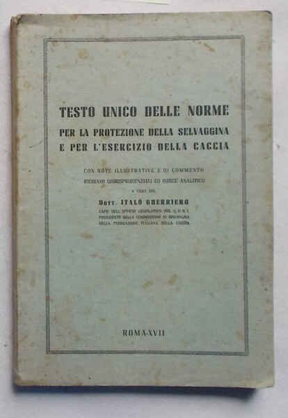 Testo unico delle norme per la protezione della selvaggina e …