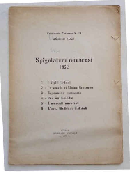 Spigolature novaresi. 1952.
