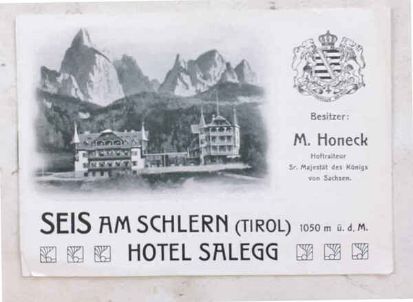 Seis am Schlern (Tirol). Hotel Salegg.