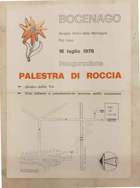 Bocenago. 16 luglio 1978 inaugurazione palestra di roccia.