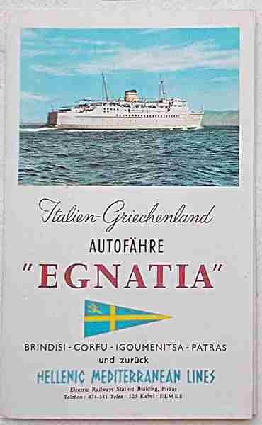 Italien-Griechenland autofahre "Egnatia". Brindisi - Corfu - Igoumenitsa - Patras und zuruck Hellenic Mediterranean Lines.