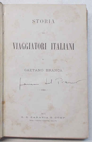 Storia dei viaggiatori italiani.