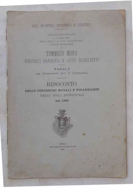Resoconto delle condizioni morali e finanziarie degli asili municipali nel …