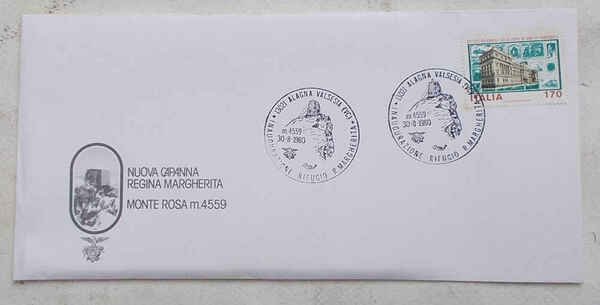 Busta da lettera "Nuova Capanna Regina Margherita Monte Rosa m. …