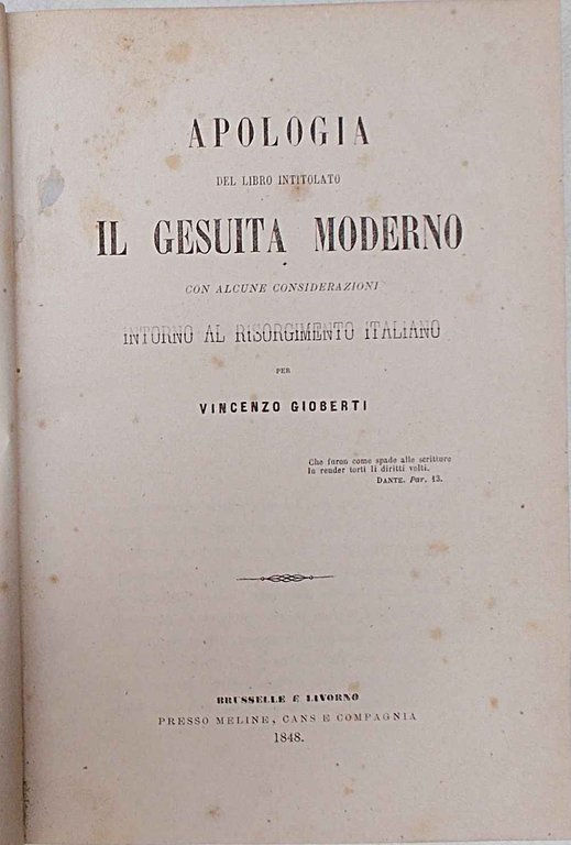 Apologia del libro intitolato Il Gesuita Moderno con alcune considerazoioni …