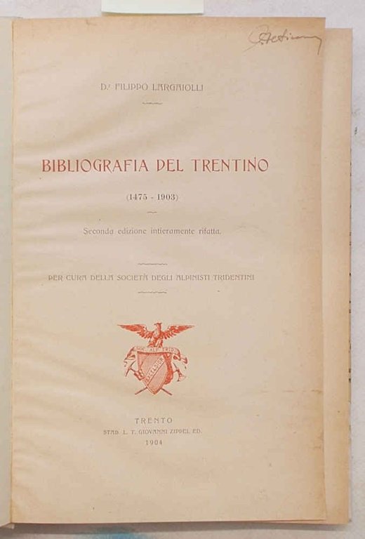 Bibliografia del Trentino (1475 - 1903).