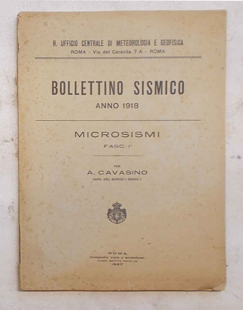 Bollettino sismico. Anno 1918. Microsismi. Fasc. I.