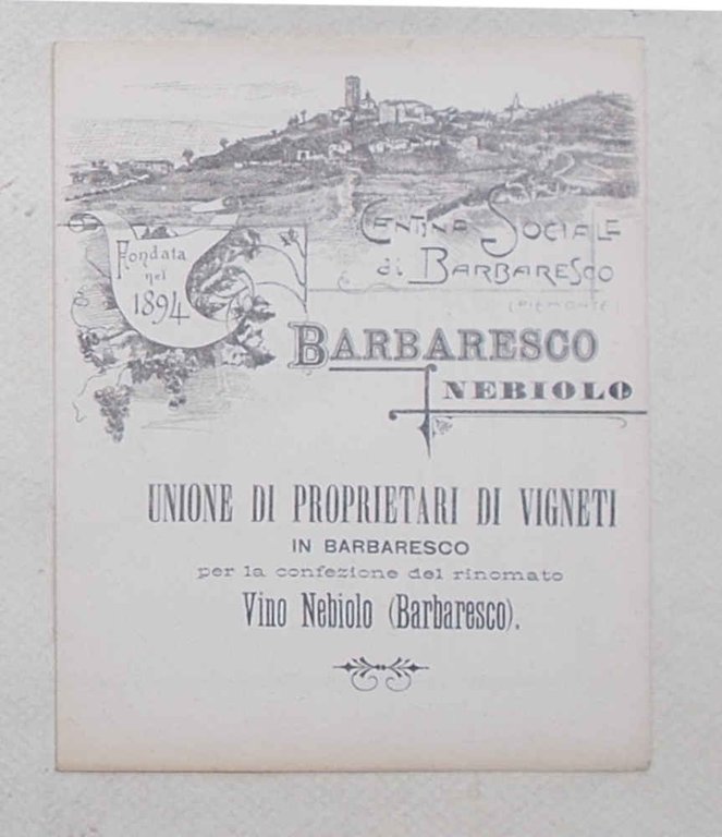 Cantina Sociale di Barbaresco fondata nel 1894. Vino Nebiolo (Barbaresco). …