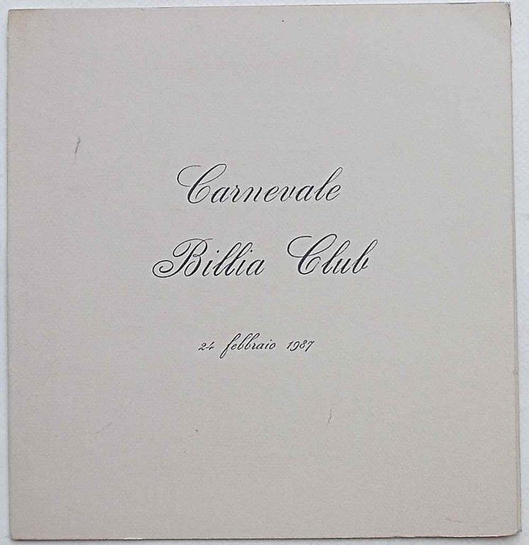Carnevale Billia Club. 24 febbraio 1987