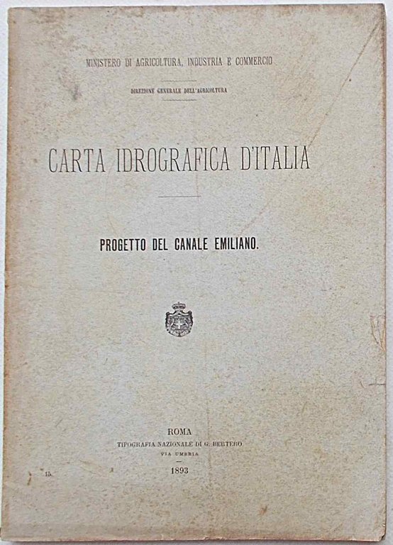 Carta idrografica d'Italia. Progetto del Canale Emiliano.