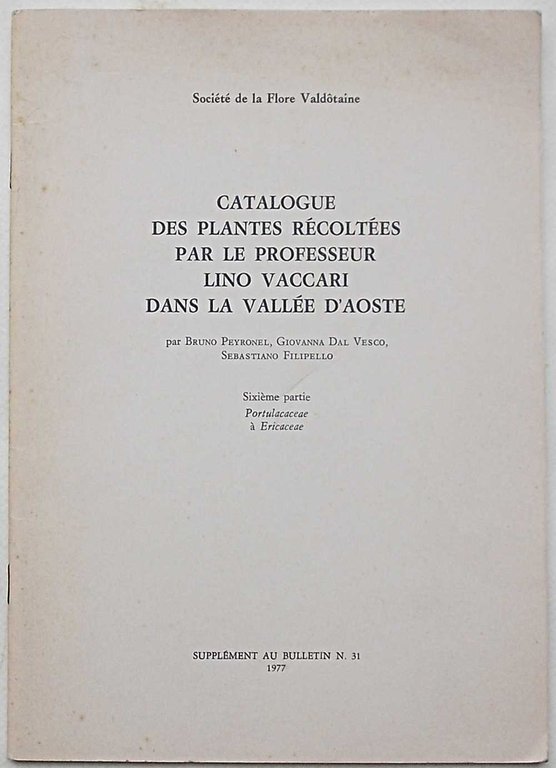 Catalogue des plantes récoltées par le professeur Lino Vaccari dans …