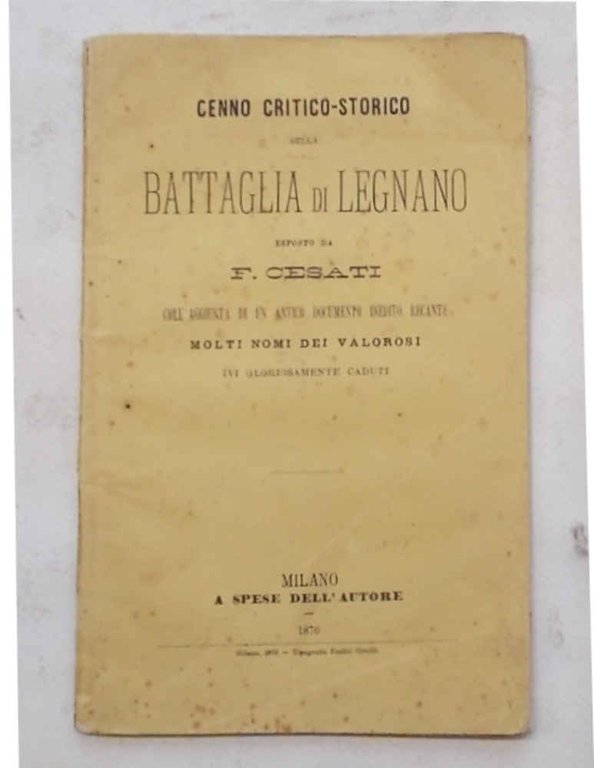 Cenno critico-storico sulla battaglia di Legnano.