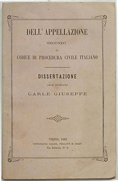 Dell'appellazione secondo il Codice di Procedura Civile italiano.