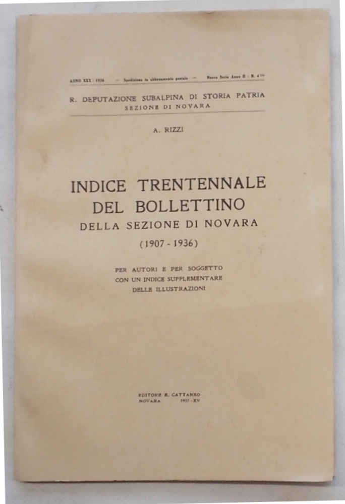 Deputazione Subalpina di Storia Patria. Indice trentennale del Bollettino della …