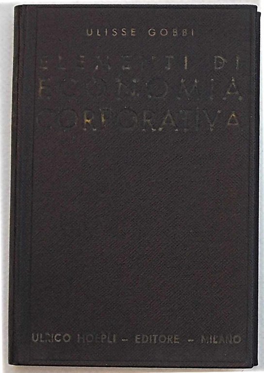 Elementi di economia corporativa.