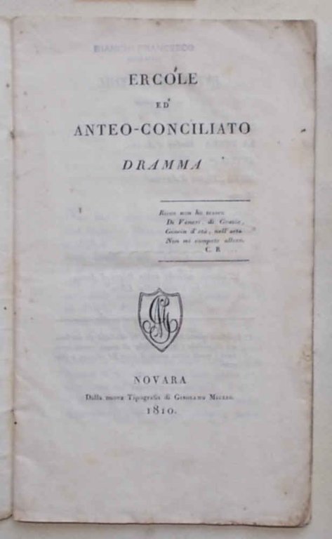 Ercole ed Anteo-Conciliato. Dramma.