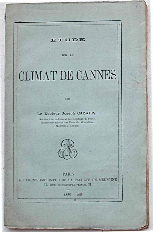 Etude sur le climat de Cannes.