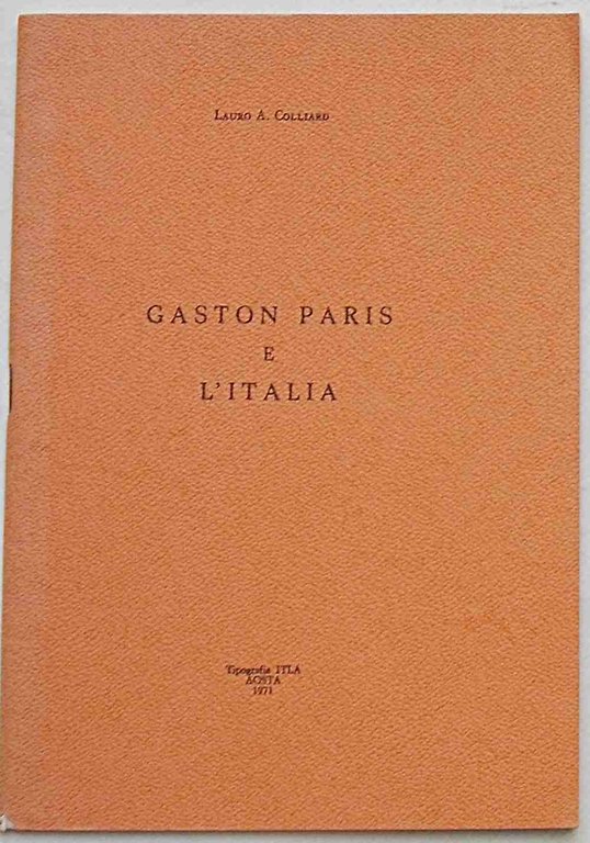 Gaston Paris e l'Italia.
