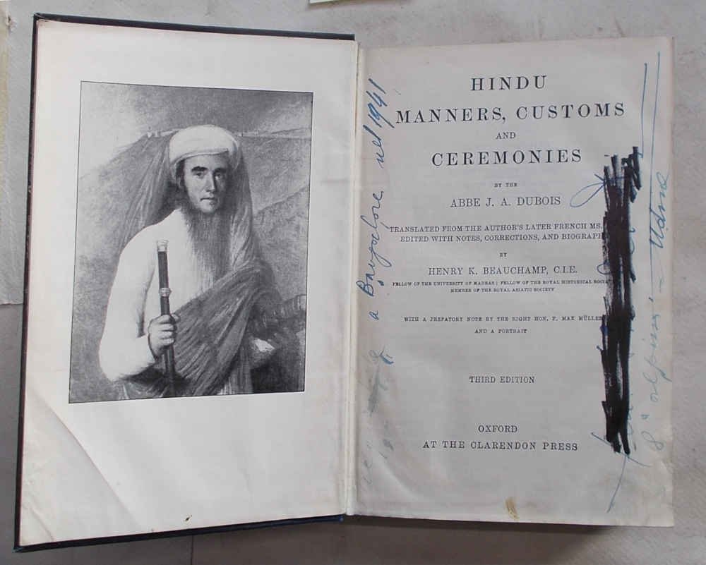 Hindu manners, customs and ceremonies.