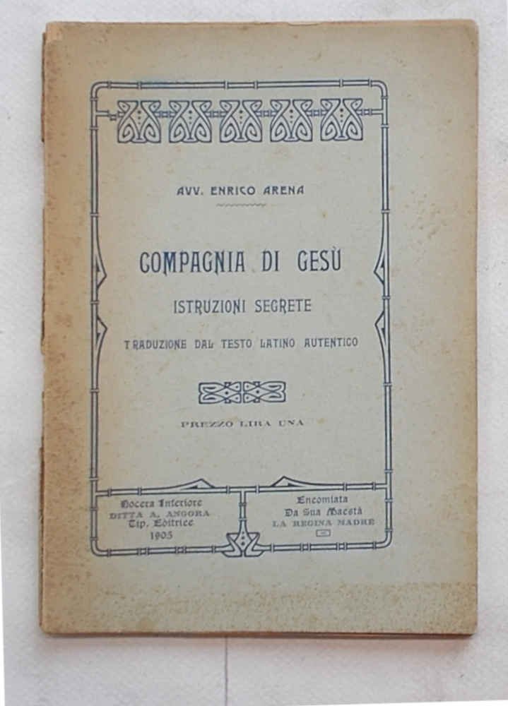 Istruzioni segrete della Compagnia di Gesù.