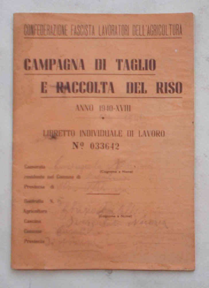 Libretto Individuale di Lavoro N° 03. Campagna di taglio e …