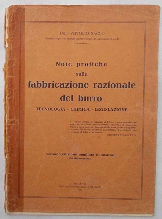 Note pratiche sulla fabbricazione razionale del burro.