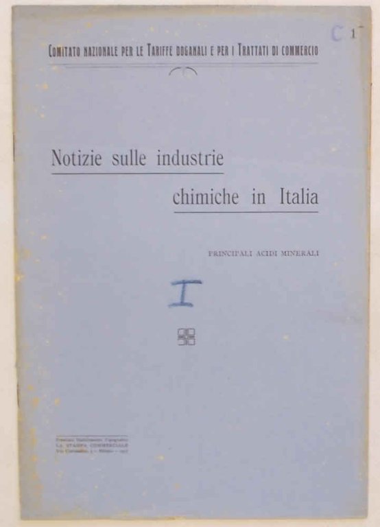 Notizie sulle industrie chimiche in Italia. Principali acidi minerali.