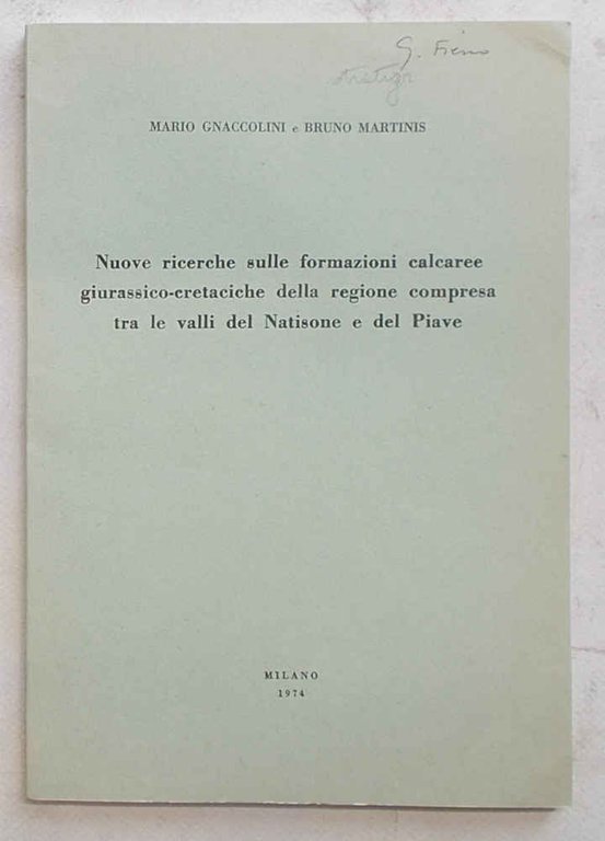 Nuove ricerche sulle formazioni calcaree giurassico-cretaciche della regione compresa tra …