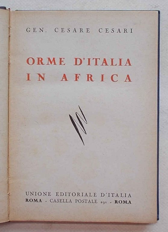 Orme d'Italia in Africa.