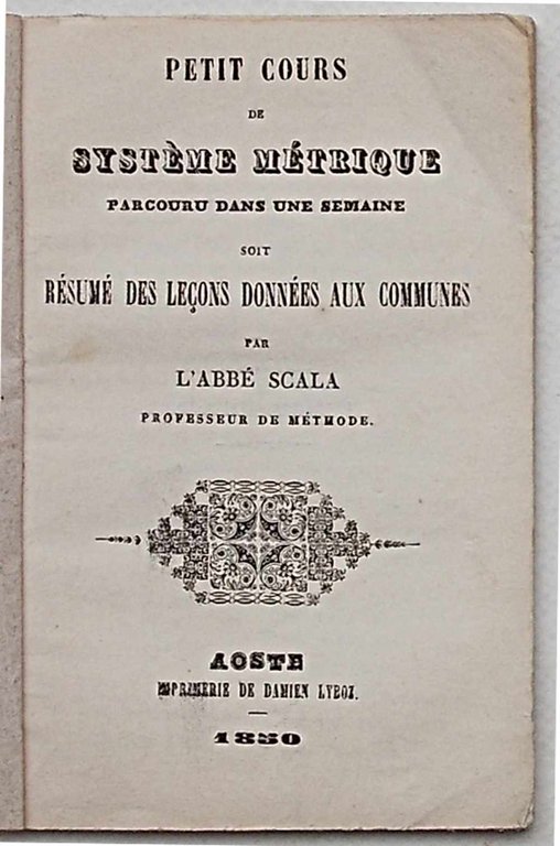 Petit Cours de Système Métrique parcouru dans une semaine soit …