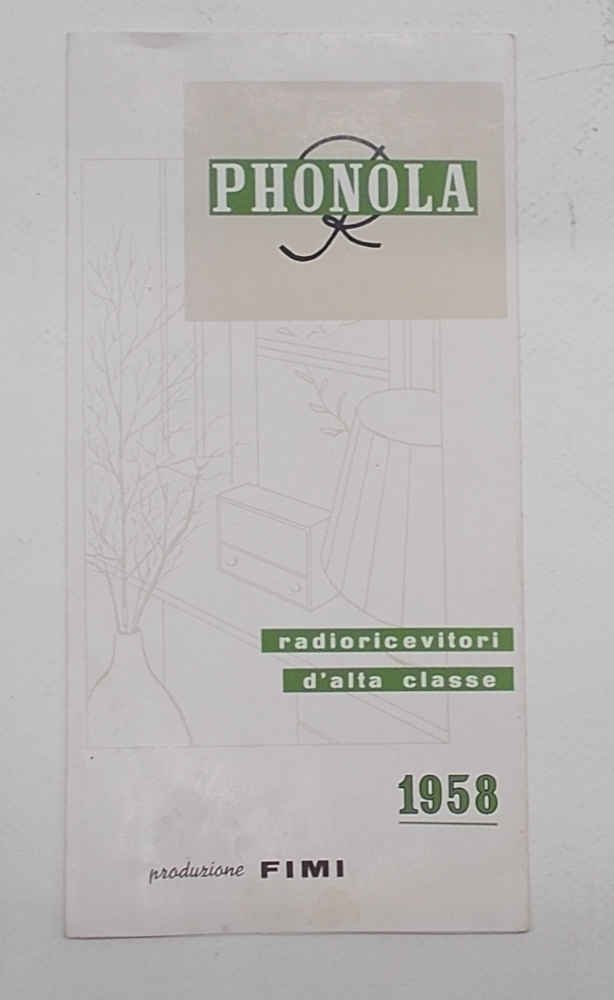 Phonola radioricevitori d'alta classe. 1958.