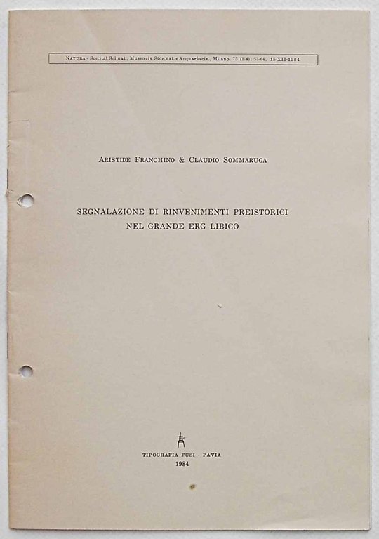 Segnalazione di rinvenimenti preistorici nel Grande Erg libico.