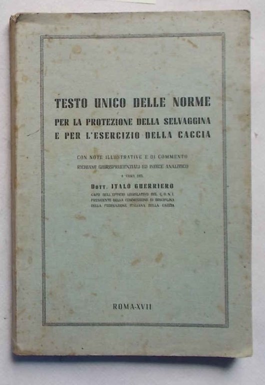 Testo unico delle norme per la protezione della selvaggina e …