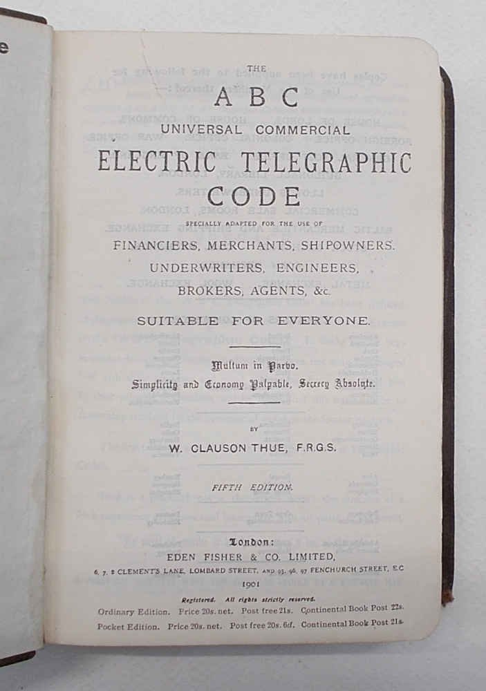 The ABC Universal Commercial Electric Telegraphic Code.