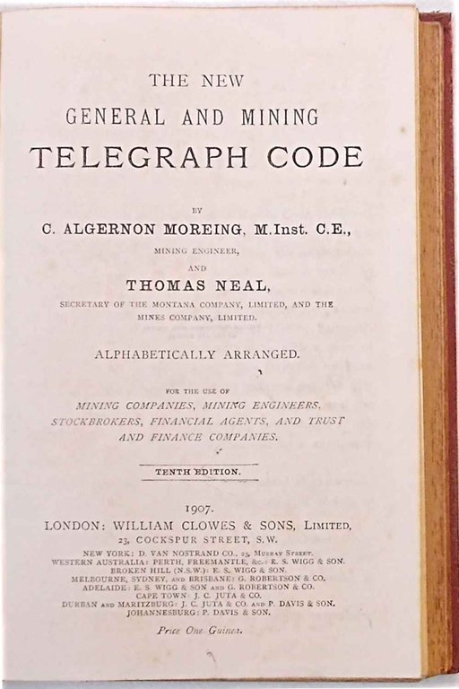 The new general and mining telegraph code.