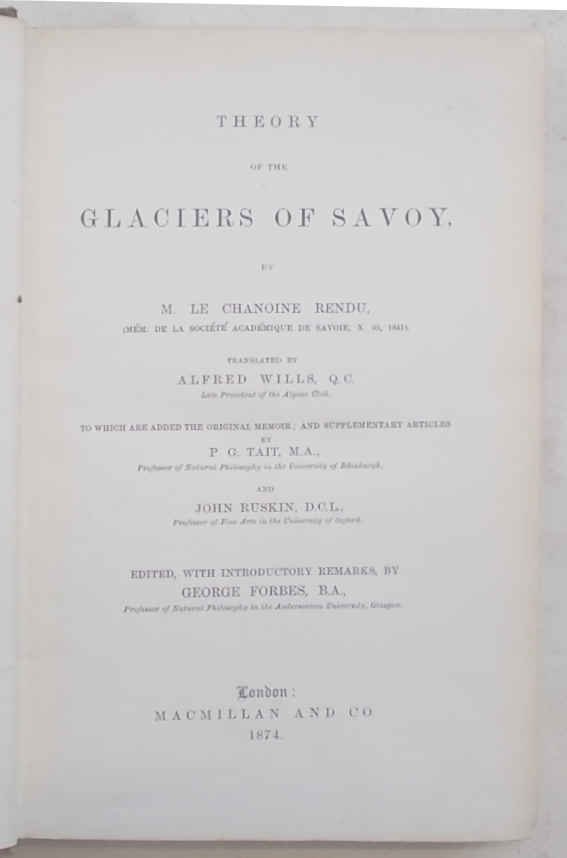 Theory of the Glaciers of Savoy.