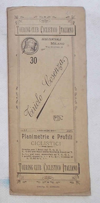 Tiriolo - Cosenza. (Planimetrie e profili ciclistici. 30)