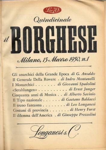 IL BORGHESE, annata completa 1950, dal 15 marzo al 15 …