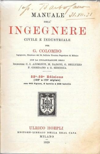Manuale dell'ingegnere civile e industriale