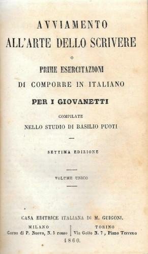 Avviamento all'arte dello scrivere o prime esercitazioni di comporre in …