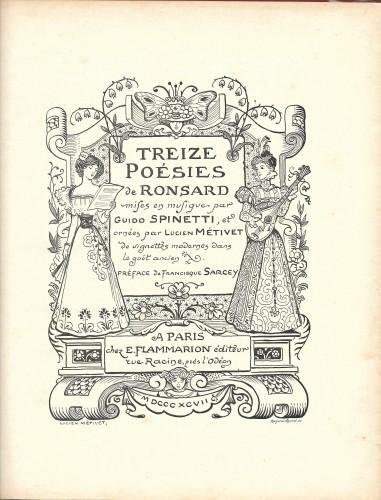 Treize Poesies de Ronsard mises en musique par Guido Spinetti …