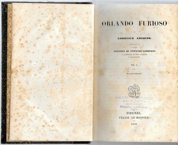 Orlando furioso di L. A. preceduto da alcuni pensieri di …