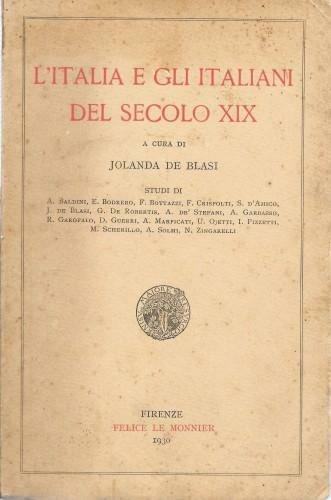 L'Italia e gli italiani del secolo XIX