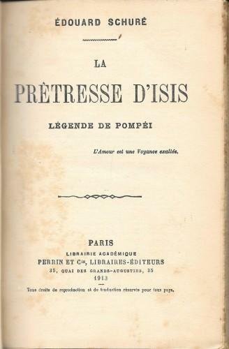 La pretresse d'Isis. Légende de Pompei