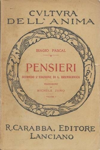 PENSIERI - secondo l'edizione di L. Brunschvicg, in 2 voll.