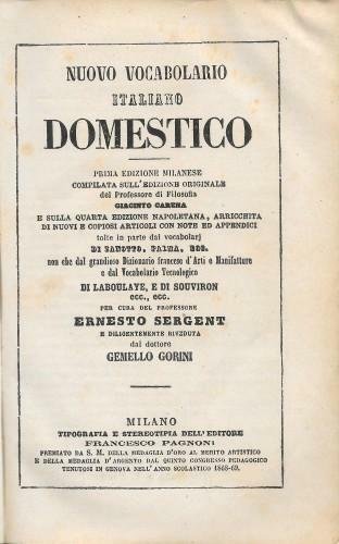 Nuovo vocabolario italiano domestico - unito - Nuovo vocabolario italiano …