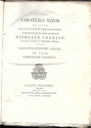 Cornelius Nepos De vita excellentium imperatorum. Interpretatione et notis illustrativ … | Immagine Gallery 1