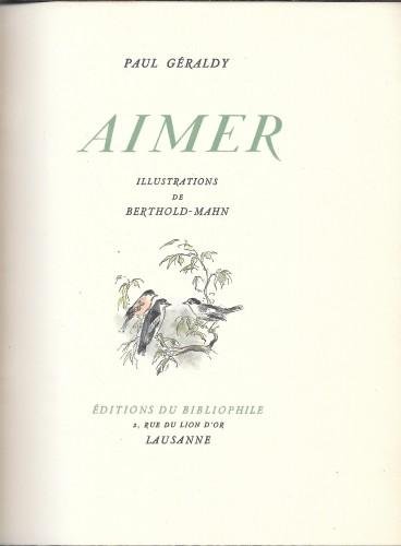 Aimer, illustrations de Berthold-Mahn